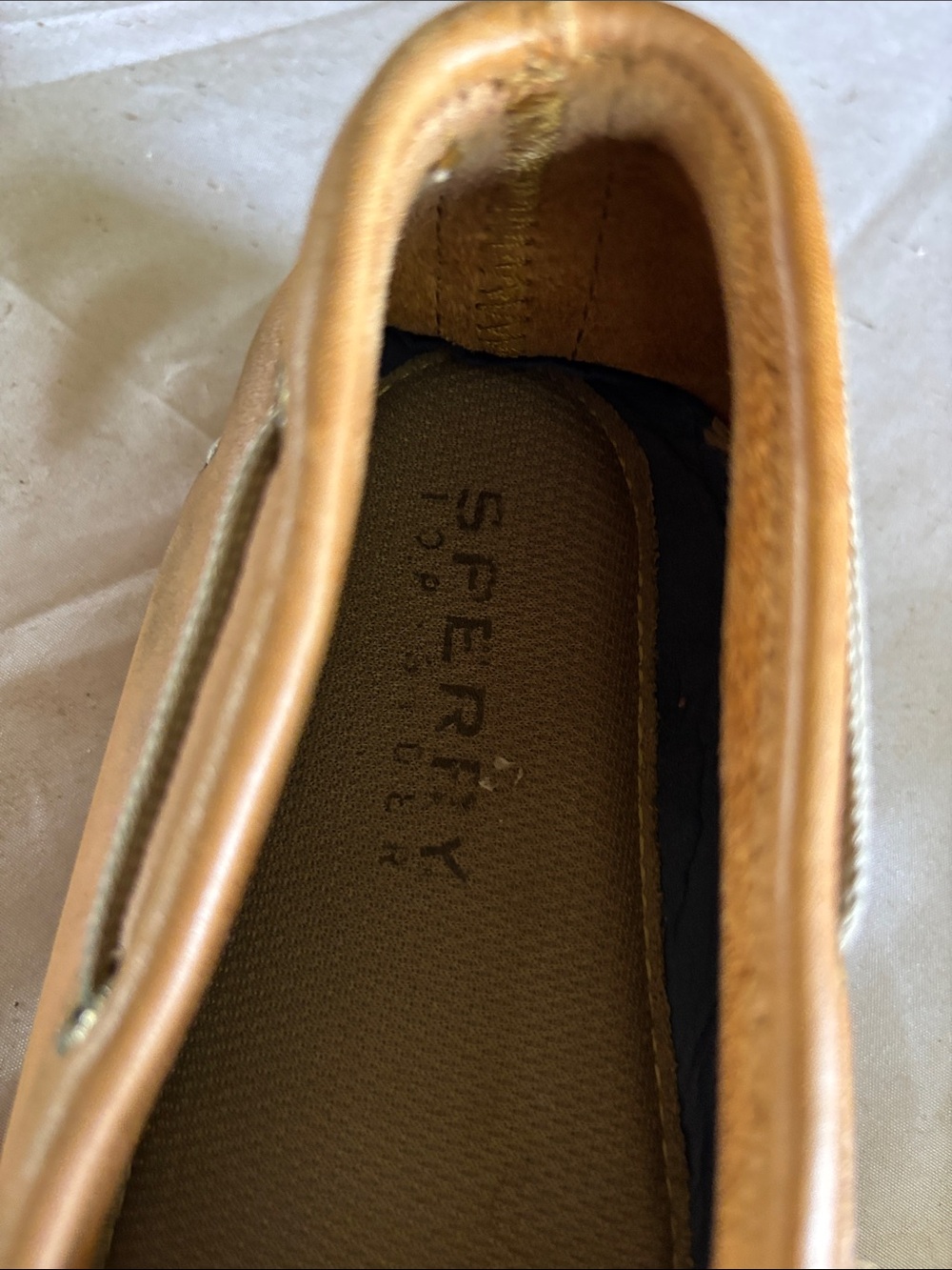 Sperry Men’s Cognac Leather Boat Shoes - Picture 8 of 13